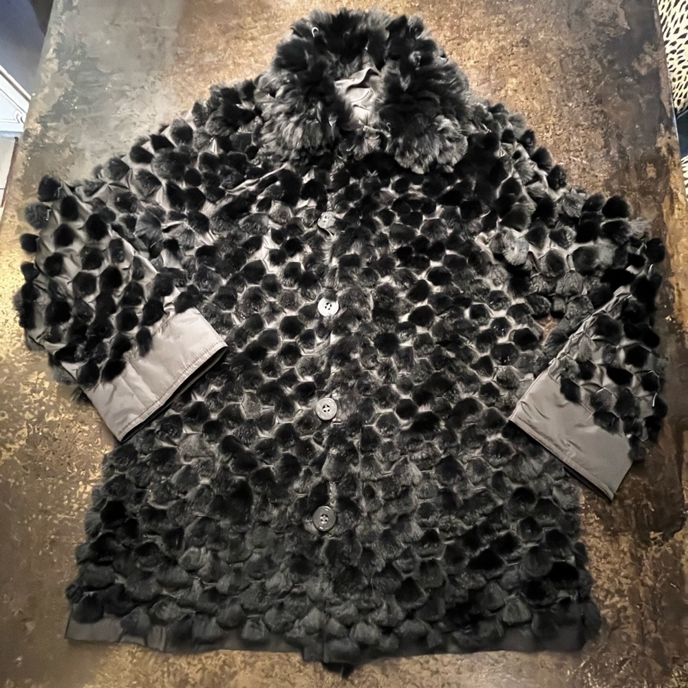 NWT Mavericks Reversible Lightweight Rabbit Sable Coat, S - Picture 7 of 13